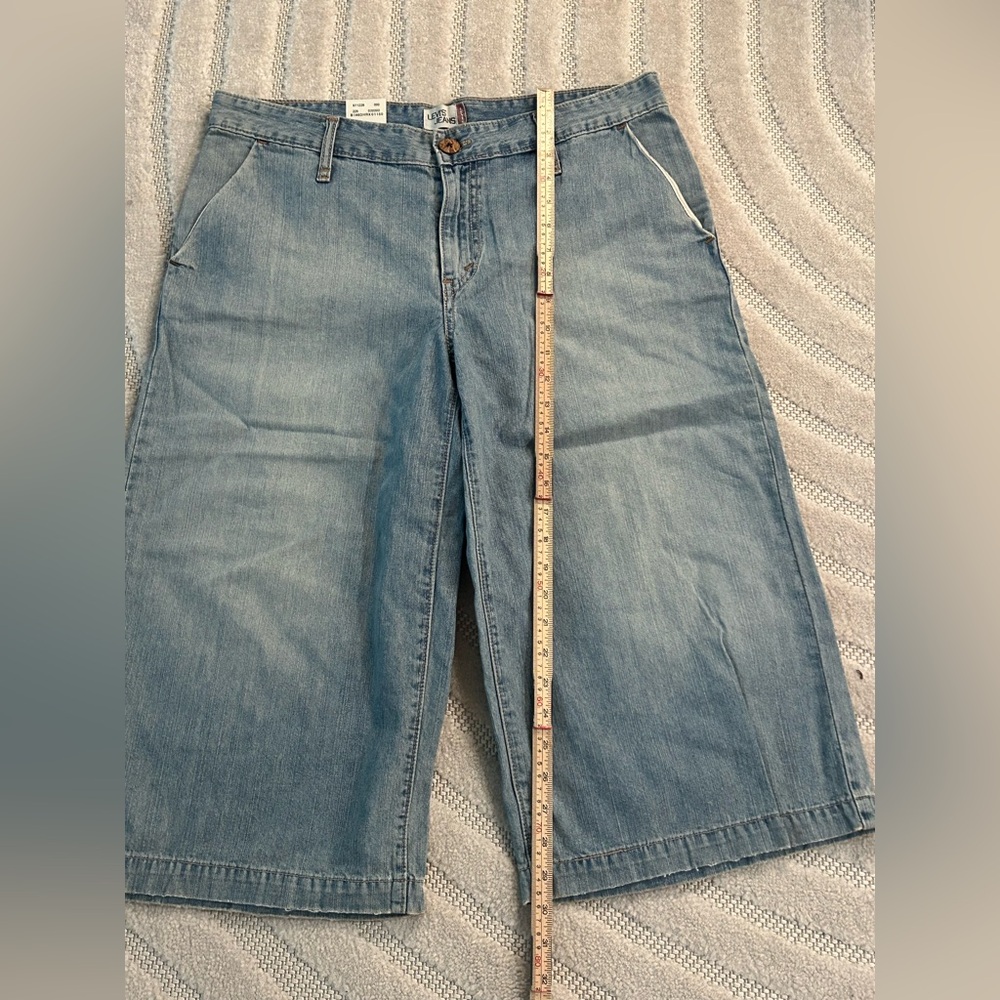 Levi’s Misses Vintage Y2K Deadstock Wide Leg Cropped Denim Culottes - Size 10 - Picture 13 of 14